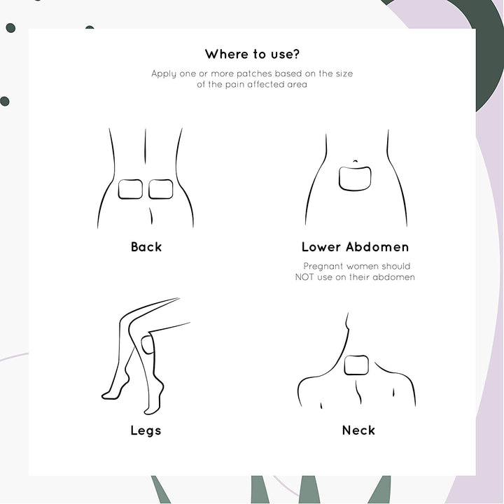 5 LILAS Pain Relief Patches. All Natural Painkiller Alternative. Designed for Period Cramps